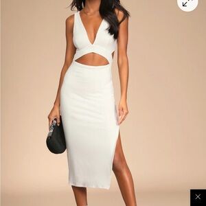White Cutout Midi Dress